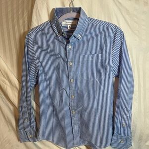 Crown & Ivy Blue and White Striped Button Down Shirt